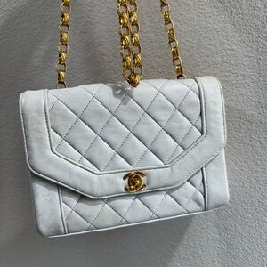 CHANEL White Quilted Crossbody Bijoux Bag